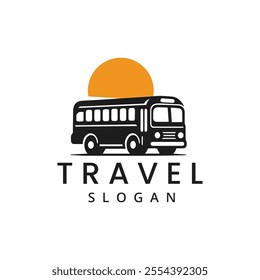 Travel Bus Logo Template isolated on white Background. tour and travel logo illustration