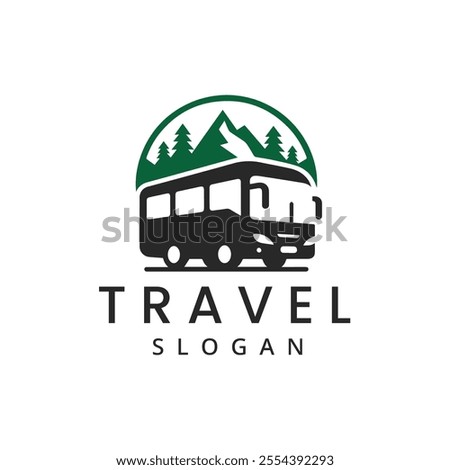 Travel Bus Logo Template isolated on white Background. tour and travel logo illustration