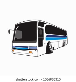 Travel bus mascot cartoon logo