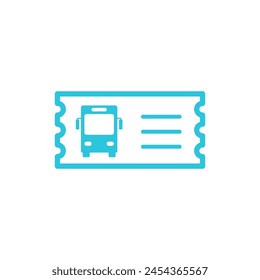 Travel bus ticket icon. Isolated on white background. 