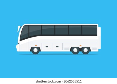 Travel bus vector flat illustration