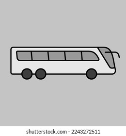 Travel bus vector grayscale icon. Graph symbol for travel and tourism web site and apps design, logo, app, UI