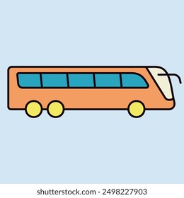 Travel bus vector icon. Graph symbol for travel and tourism web site and apps design, logo, app, UI