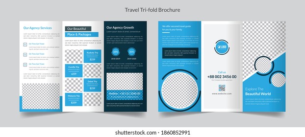 Travel, business, corporate Trifold brochure template