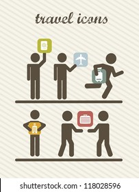 travel business icons with man sign. vector illustration