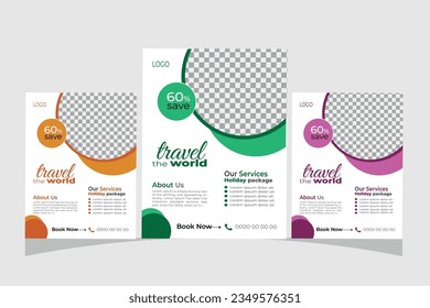 Travel business  modern  abstract a4 flyer.Layout vector template brochure ,annual report abstract magazine , poster. Business presentation banner.business information. 