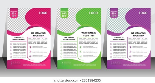 Travel business promotion web banner template design for social media abstract background logo and icon travelling tourism or summer holiday tour online marketing flyer, post or poster.