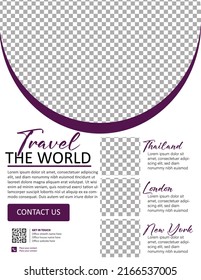 Travel business template design for social media. Travelling, tourism marketing flyer, editable graphic background.