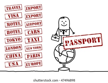 travel businessman and words