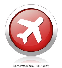 Travel button with aircraft