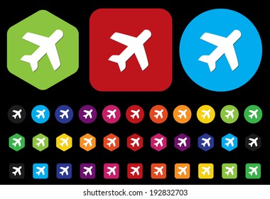 Travel button with aircraft