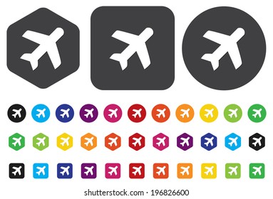 Travel button with aircraft