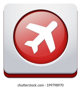 Travel button with aircraft