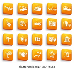 Travel buttons. Vector illustration
