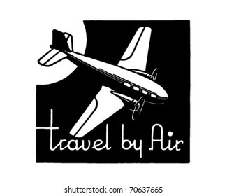 Travel By Air - Retro Ad Art Banner