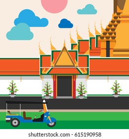 travel by motor tricycle in Thailand