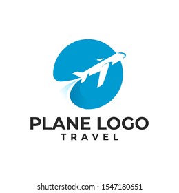 Travel by Plane Logo Vector Icon Illustration