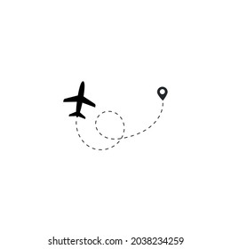 travel by planeplane flying,airplane flight path,travel dash, route finder by GPS, airplane routes,flight path of love,Valentine's Day.vector illustration