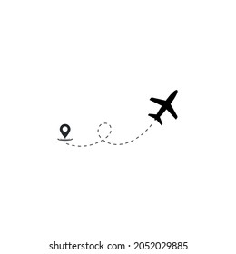 travel by planeplane flying,airplane flight path,travel dash, route finder by GPS, airplane routes,flight path of love,Valentine's Day.vector illustration