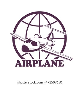travel by planes worldwide a monochrome symbol on a white background