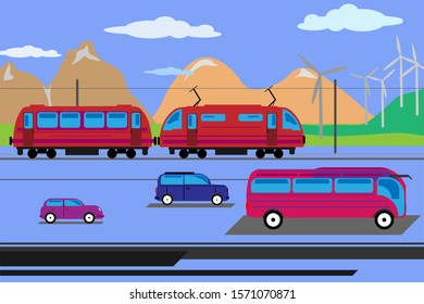 Travel by train by bus around the world.