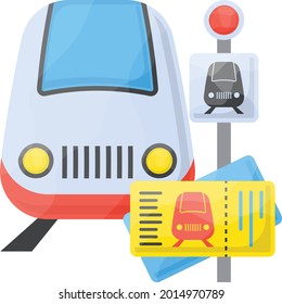 Travel by Train Concept, Rail pass Vector Icon Design, Travel and Tourism Symbol, Holiday and Vacation Sign, Discovery and exploration Stock illustration