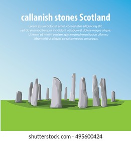 Travel Callanish Standing Stones. Travel and Famous Landmarks and beautiful.   . vector,illustration .
