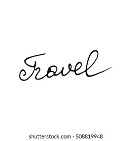 travel calligraphy vector of hand made doodle illustration