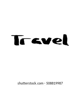 travel calligraphy vector of hand made doodle illustration
