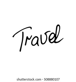 travel calligraphy vector of hand made doodle illustration
