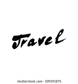travel calligraphy vector of hand made doodle illustration