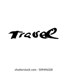 travel calligraphy vector of hand made doodle illustration