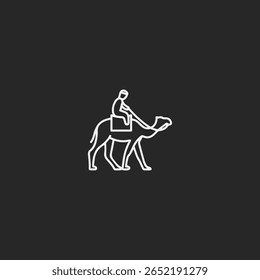 Travel with camel icon logo flat vector design
