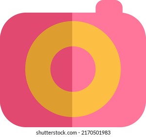 Travel camera, illustration, vector on a white background.