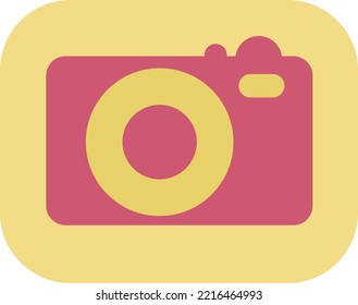 Travel camera, illustration, vector on a white background.