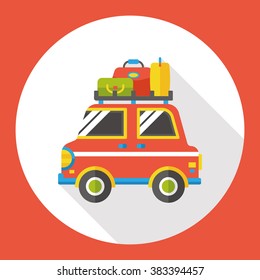 travel camp van flat icon