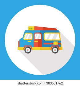travel camp van flat icon