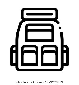 Travel Camping Backpack Icon Vector. Outline Travel Camping Backpack Sign. Isolated Contour Symbol Illustration