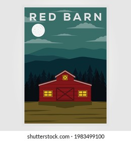 travel and camping in the barn poster template illustration design