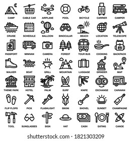 TRAVEL & CAMPING ICON SET 