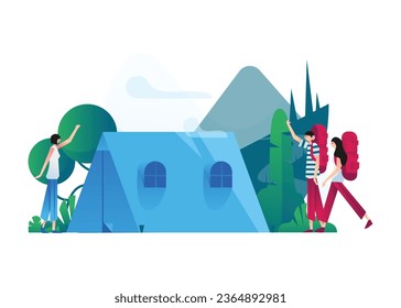 Travel and camping vector illustration