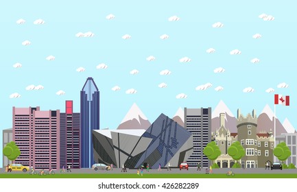 Travel to Canada concept vector illustration. Canadian landmarks and destinations.