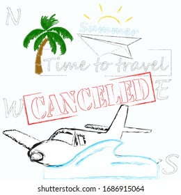 Travel is canceled.Traveling time.Vacation.Nature scene.