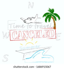 Travel is canceled.Traveling time.Vacation.Nature scene.