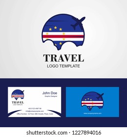 Travel Cape Verde Flag Logo and Visiting Card Design