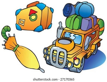 travel car with baggage