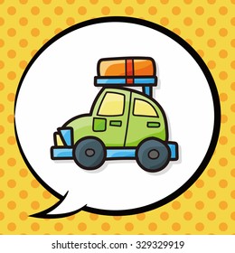 travel car color doodle, speech bubble