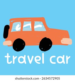 Reisewagen-Doodle-Vektorsatz