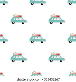 Travel with car icon