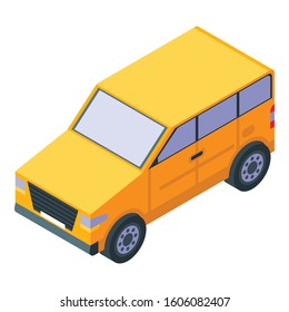 Travel car icon. Isometric of travel car vector icon for web design isolated on white background